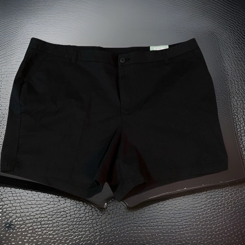 Magellan Outdoor Women’s Black Plus Sz Made For Comfort Cotton Everyday Shorts